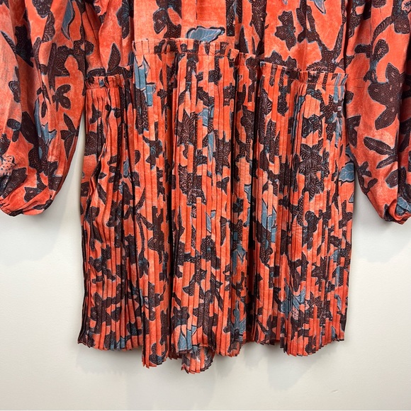 New Ulla Johnson Sefia Long-Sleeve Pleated Mini Dress, Size 4 - Picture 13 of 16